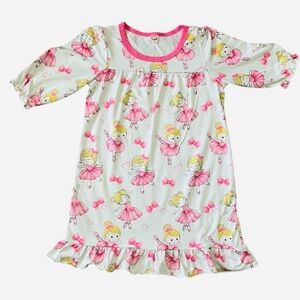 Baby Girl 90(24  Months) casual pink ballerina night gown ruched long sleeves